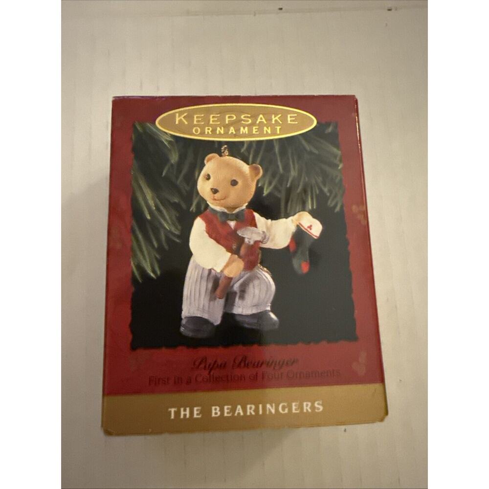 NIB Hallmark Keepsake Ornament 1993 Papa Bear Bearingers Christmas Ornament